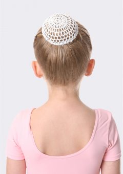 crochet bun net white