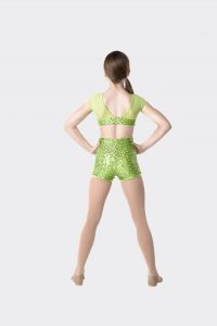 sequin biketard lime