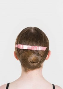 satin hair bow ballet pink