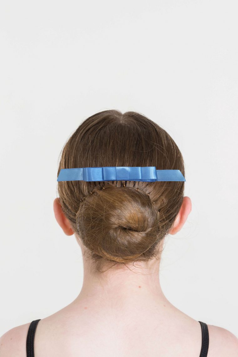 satin hair bow cornflower blue