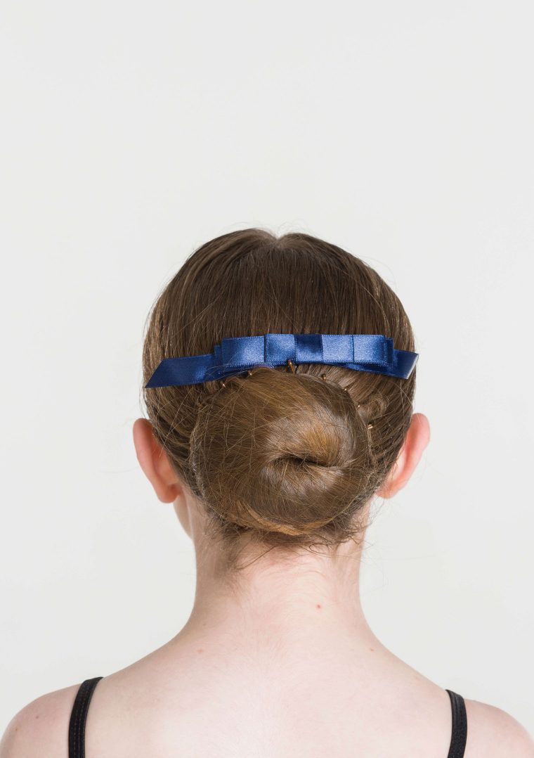 satin hair bow navy