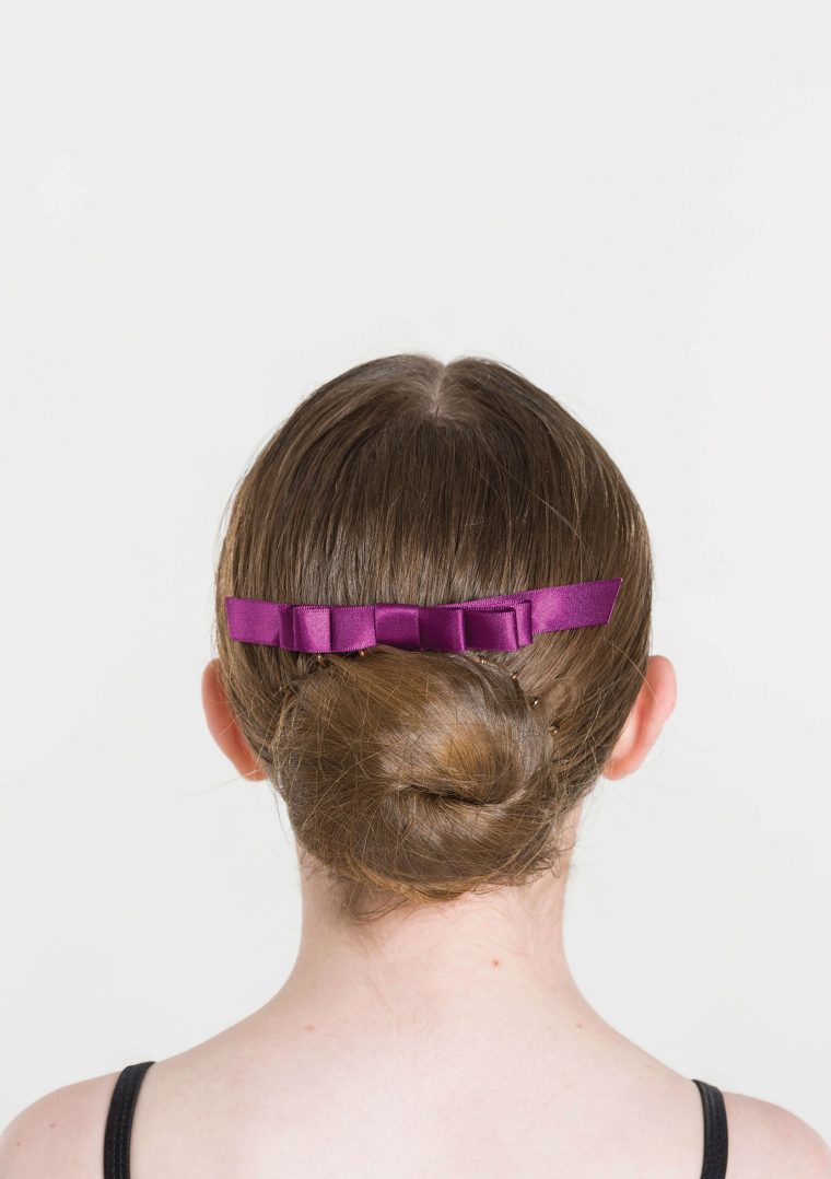 satin hair bow plum