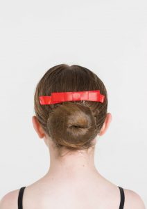 satin hair bow red