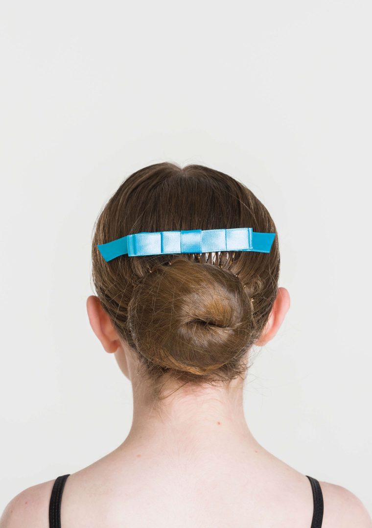 satin hair bow turquoise