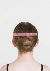 satin hair bow dusty pink