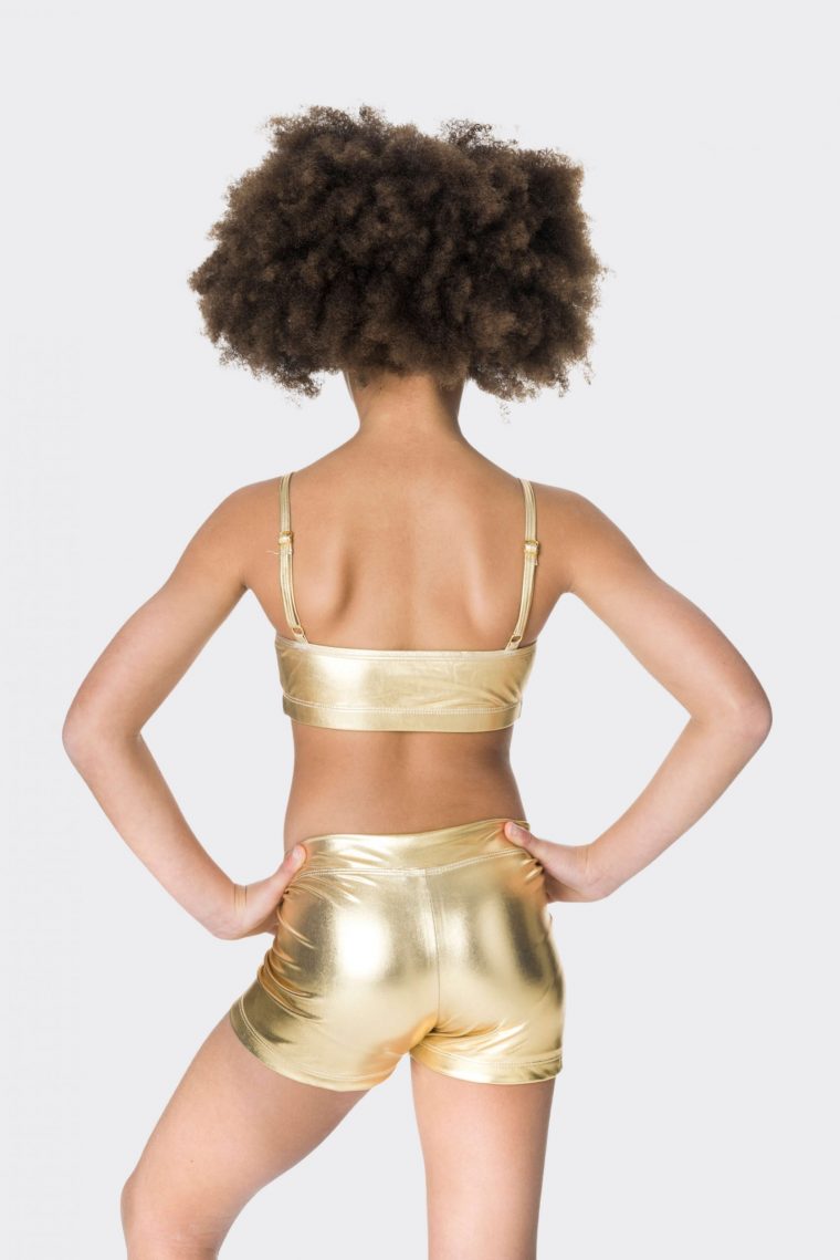 camisole crop top metallic gold