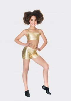 camisole crop top metallic gold