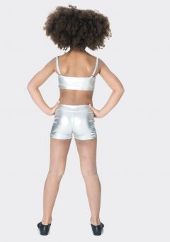 camisole crop top metallic silver