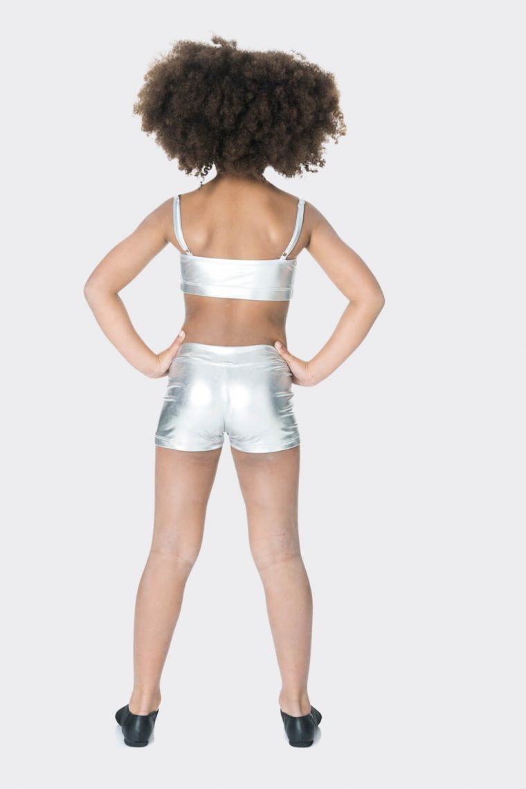 camisole crop top metallic silver