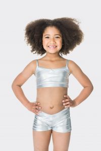 camisole crop top metallic silver