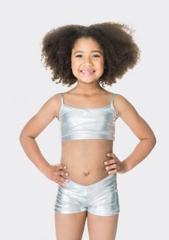 camisole crop top metallic silver