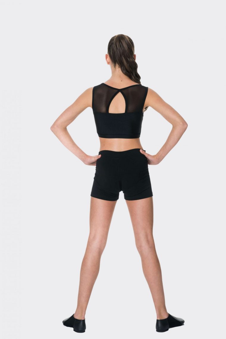 mesh crop top black