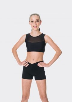 mesh crop top black