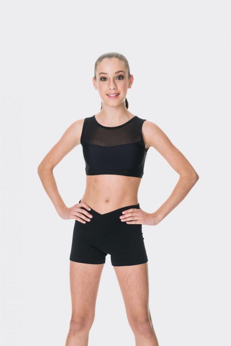 mesh crop top black