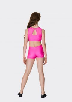 mesh crop top hot pink