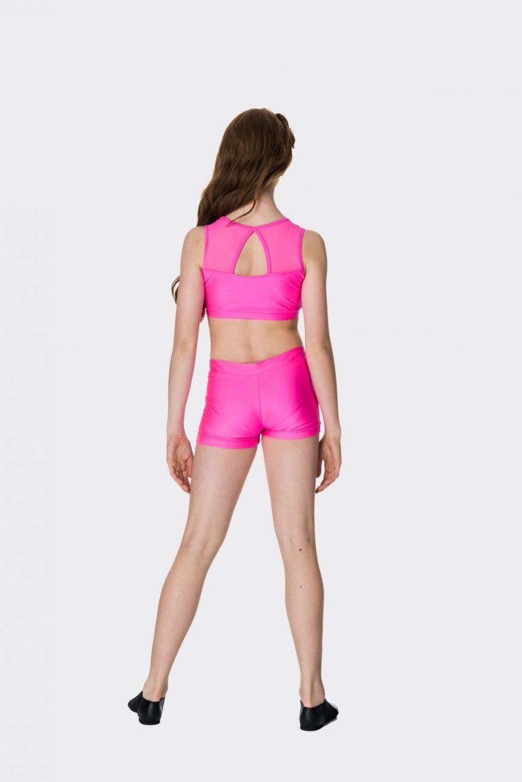 mesh crop top hot pink