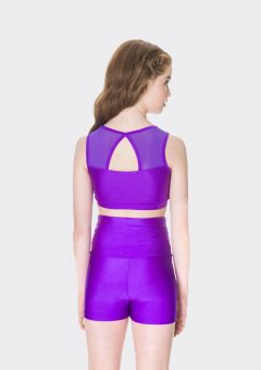mesh crop top purple