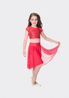 attitude sequin crop top red