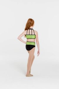 bright lights halter crop top lime