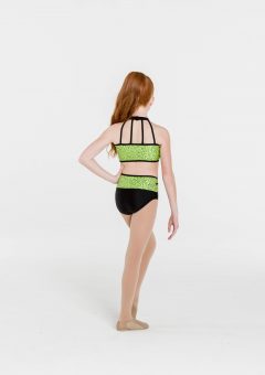 bright lights halter crop top lime