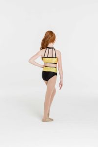 bright lights halter crop top yellow