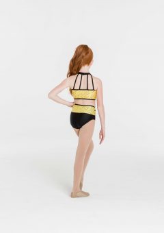 bright lights halter crop top yellow