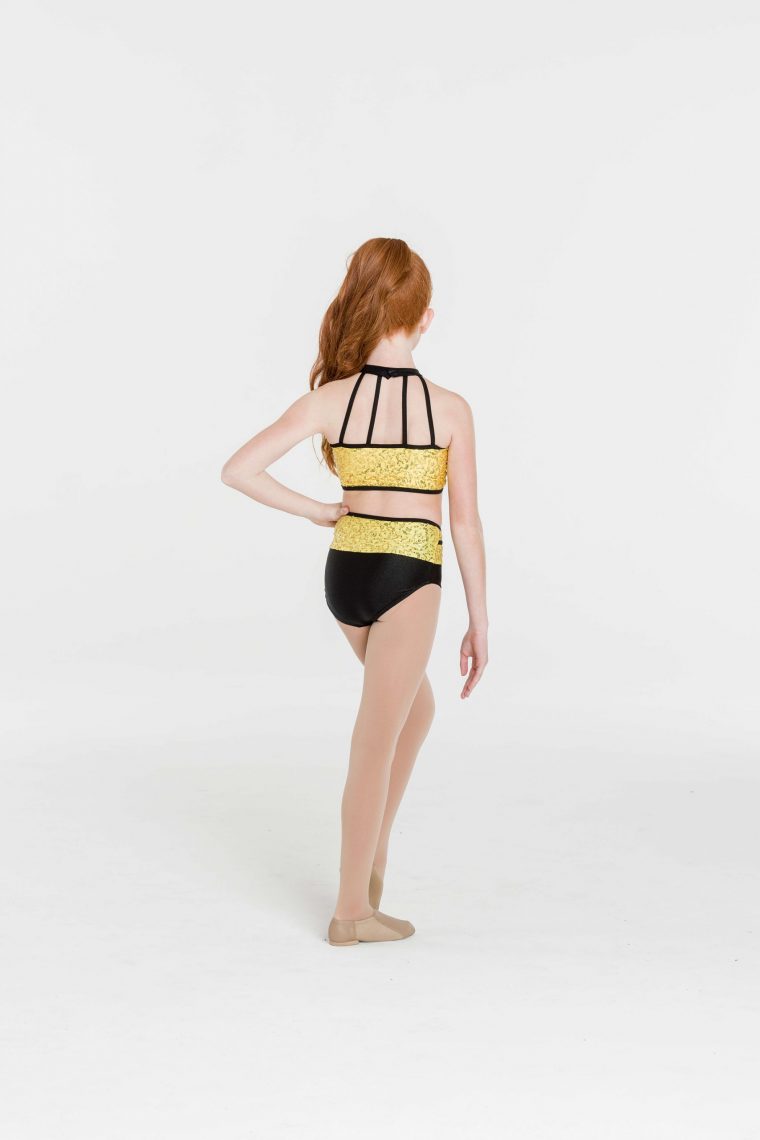 bright lights halter crop top yellow