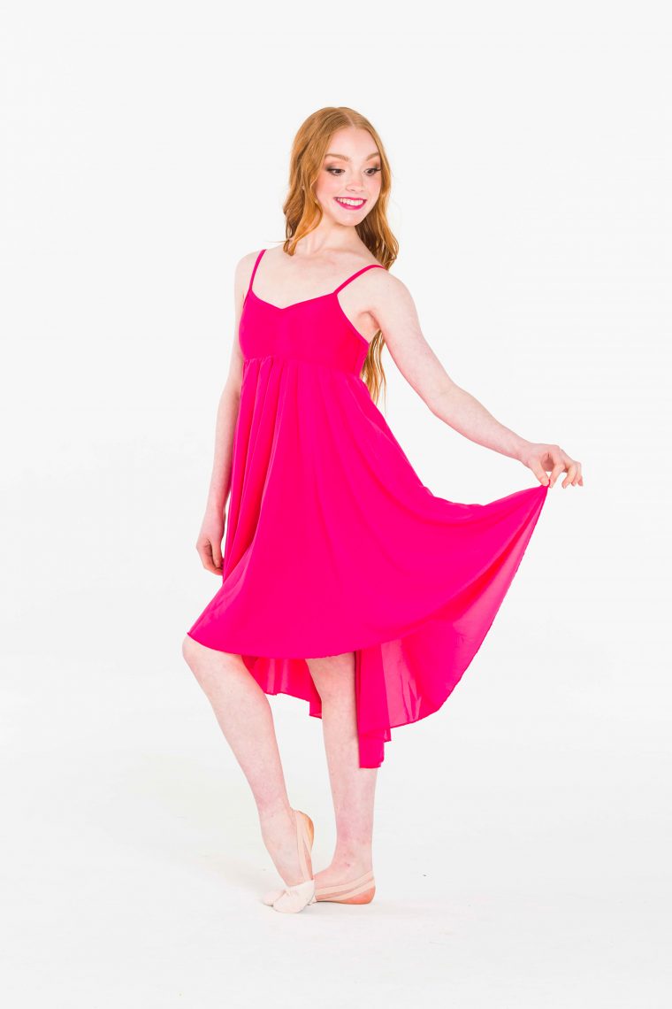 princess chiffon dress fucshia