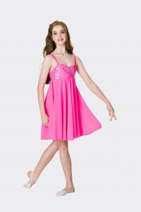 Sequin lyrical dress Hot pink