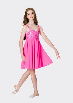 Sequin lyrical dress Hot pink