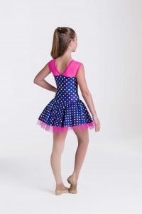 polka dot princess dress navy