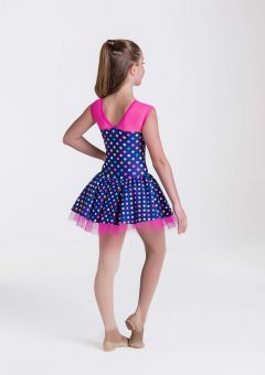 polka dot princess dress navy