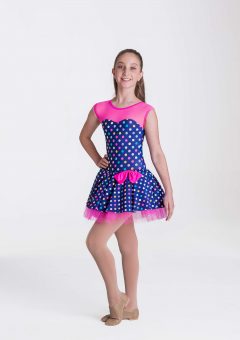 polka dot princess dress navy