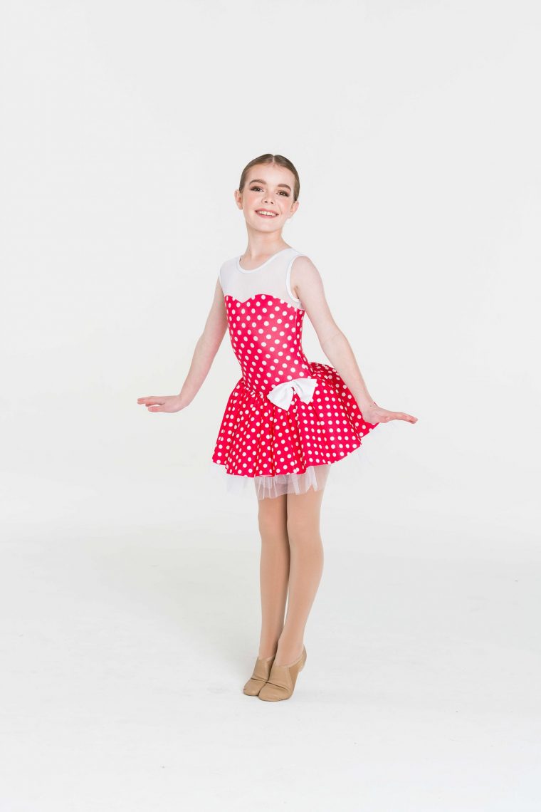 polka dot princess dress red