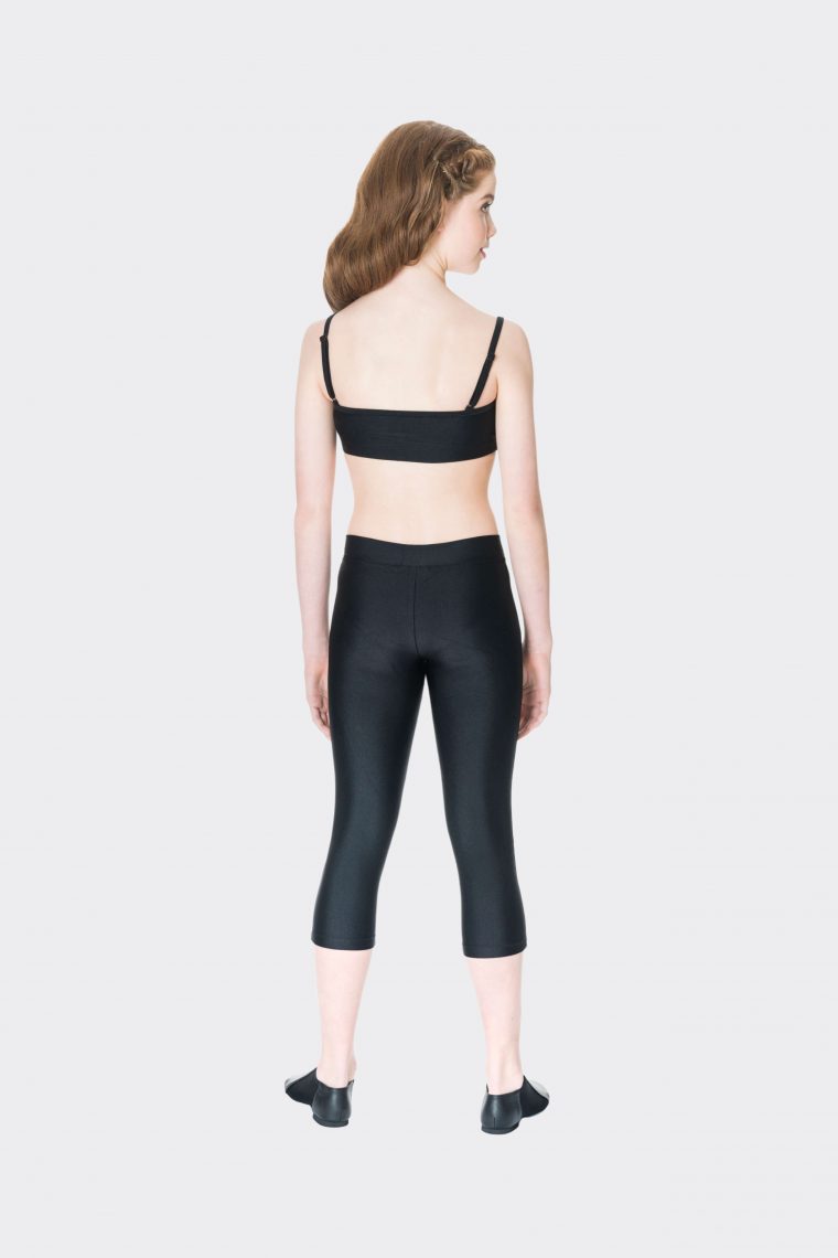 black 3/4 nylon leggings