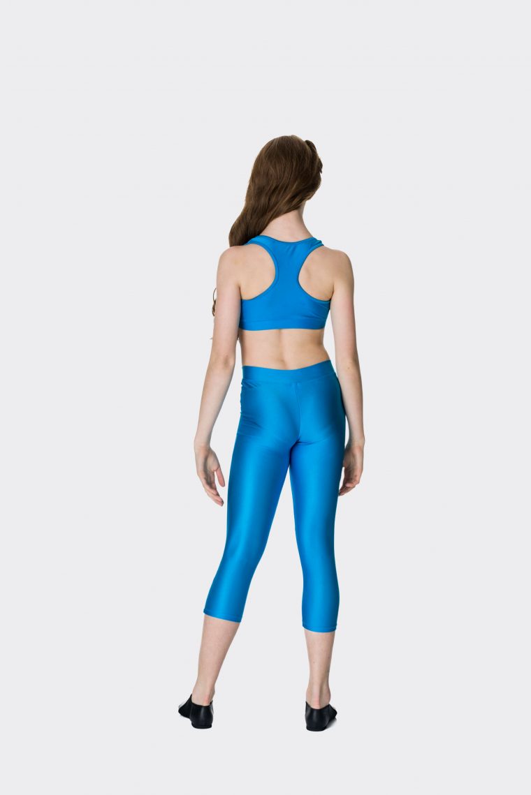 turquoise 3/4 nylon leggings
