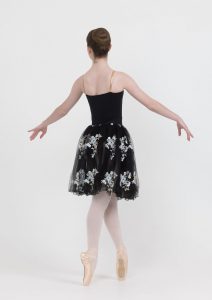 floral romance tutu black