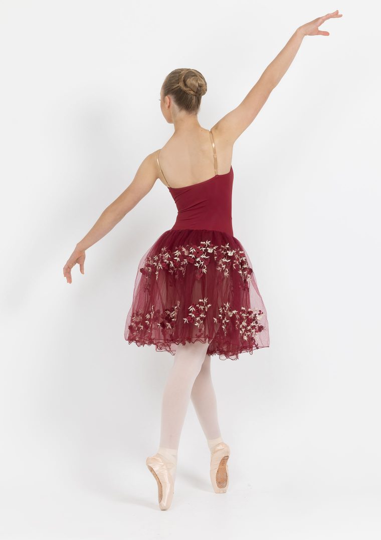 floral romance tutu burgundy