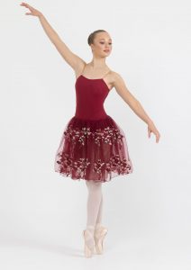 floral romance tutu burgundy