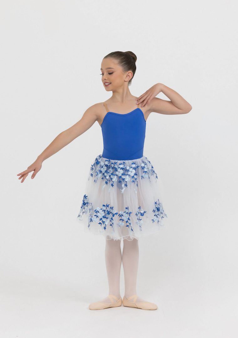 floral romance tutu royal blue