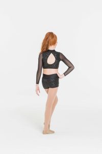 attitude sequin shorts black