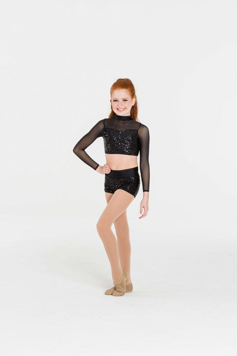 attitude sequin shorts black