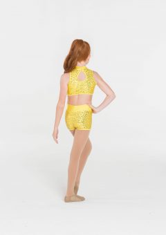 attitude sequin shorts yellow