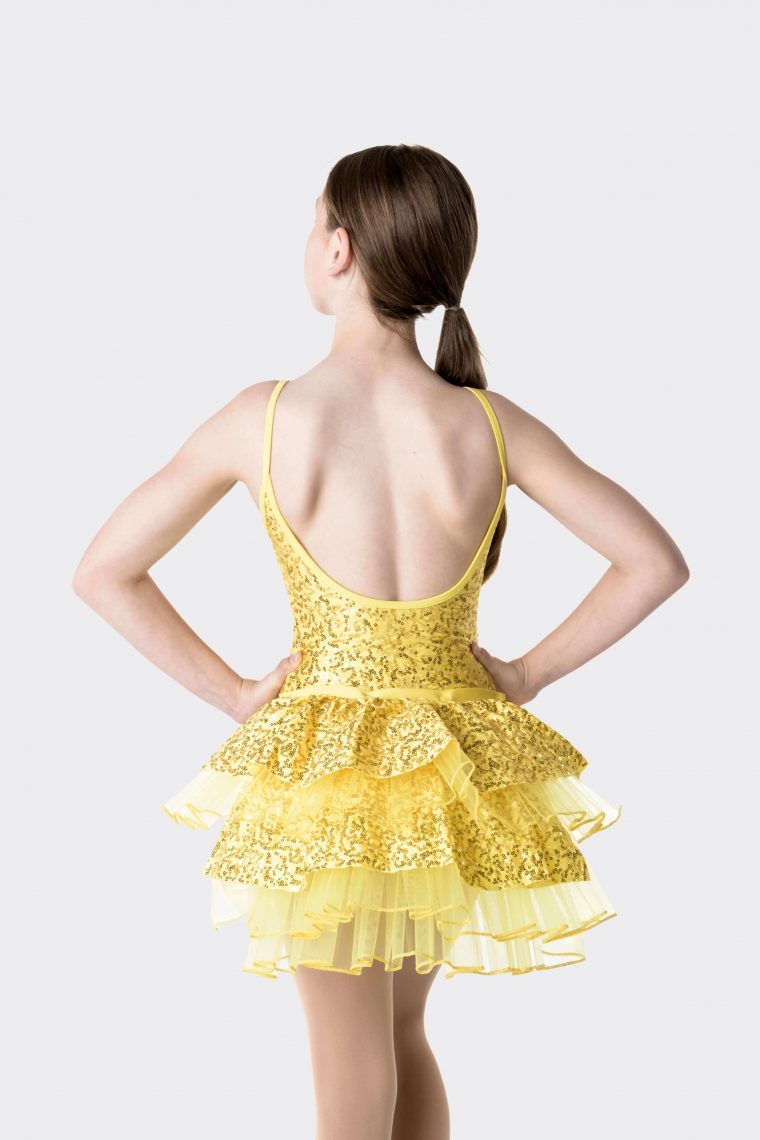 stepping out detachable bustle yellow