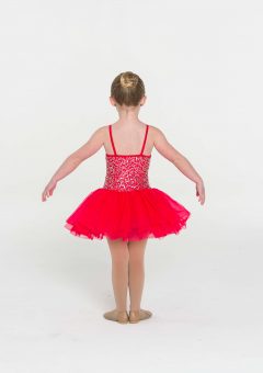 sequin tutu dress red