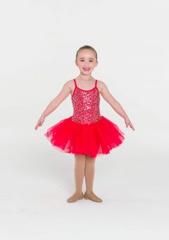 sequin tutu dress red