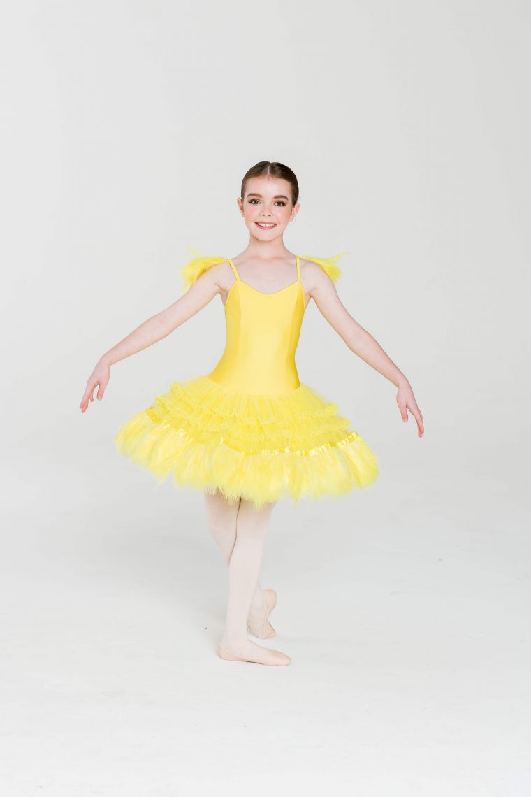 feather frills tutu yellow