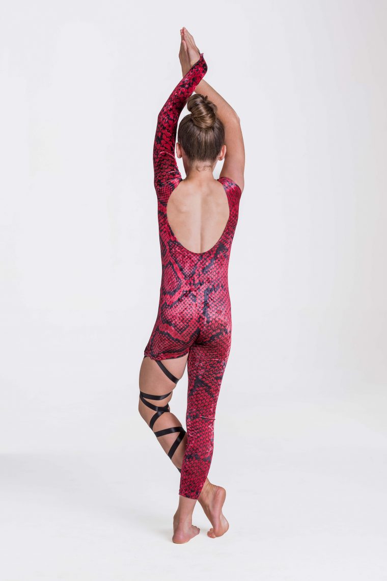 snake charmer unitard red