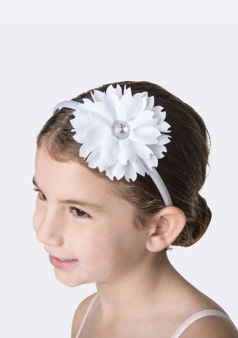 flower jewel headband white