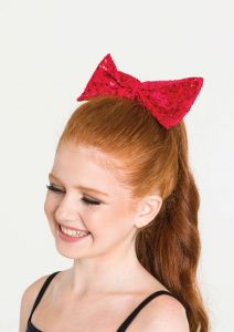 sequin hair bow red